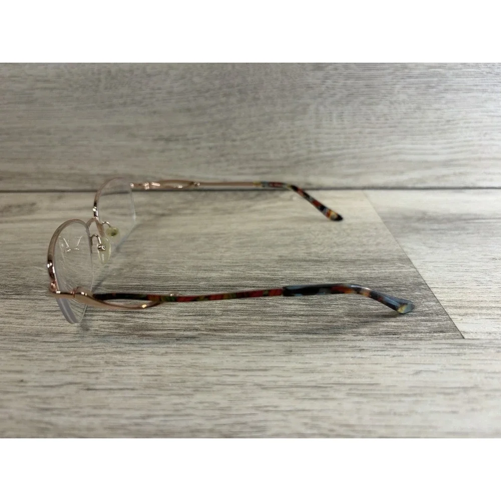 Bulova Alamosa Eyeglasses Women Rose Gold Semi Rimless 52-17-135